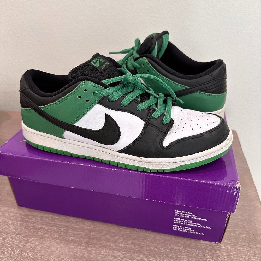NIKE SB DUNK LOW PRO CLASSIC GREEN/BLACK-WHITE VERT CLASSIQUE/BLANC/NOIR - Picture 4 of 10